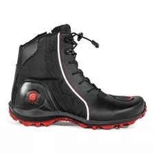 Bota Para Moto Masherland® 851 Negro/rojo Hombre