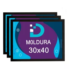 Kit Moldura 30x40 Preto Com 3