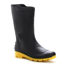 Bota Galocha Chuva Cano Longo Impermeavel Preto Borracha