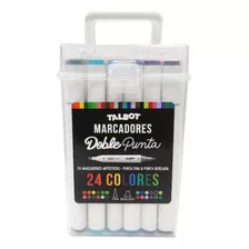 24 Marcadores Doble Punta Tipo Kurecolor Talbot Valija X 24