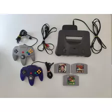 Nintendo 64 + 2 Controles + 3 Jogos