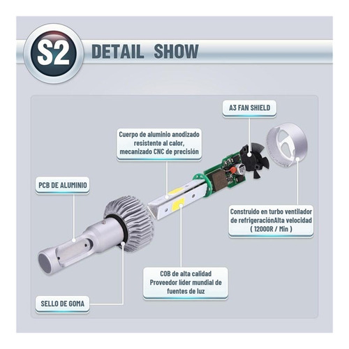 Kit De Faros Led Para Toyota 8000lm 78w Para Luz Alta Y Baja Foto 3