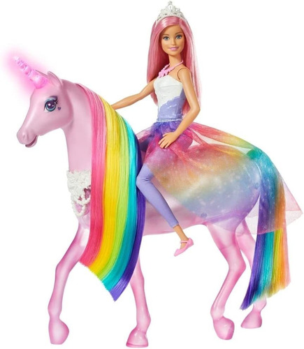 Barbie Dreamtopia Magical Lights Unicornio Con Melena Arcoi
