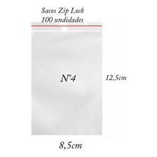 100 Saco Saquinho Zip Lock Hermético 8,5x12,5 Plástico N04