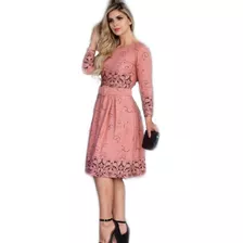 Vestido Feminino Moda Evangélica Midi Boneca Rodado Festa Princesa Social Casamento Madrinha Barato Promoção