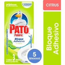 Bloque Adhesivo Para Inodoro Sc Johnson Pato Purific Citrus 3 Unidades Dura 5 Semanas