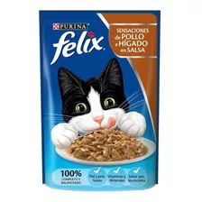 Alimento Felix Sensaciones Para Gato Adulto Sabor Pollo Y Hígado En Sobre De 85g