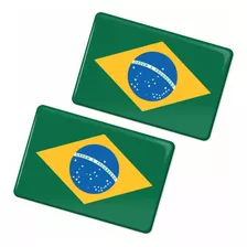 Kit De Adesivos Bandeira Brasil Resinados 3x6 3d Bd48