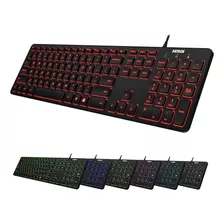 Teclado Arteck Retroiluminado, 7 Colores Y Brillo Ajustable