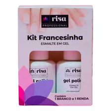 Kit Francesinha Risa Branco E Renda Nail Polish Gel Led/uv