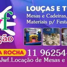 Locação Toalhas Louças Mesas E Cadeiras Tendas Brinquedos.