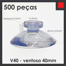 Ventosa Silicone 40mm (500 Peças)