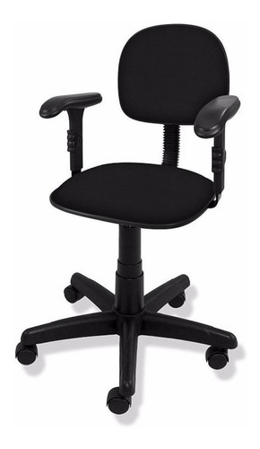 Cadeira De Escritório Ecoflex 206 Ergonômica  Preta Com Estofado De Tecido