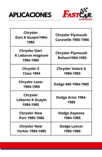 Amortiguadores Chrysler Plymouth Caravelle 1985 1986 Kit 4 Foto 4