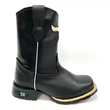 Botinha Bota Botina Texana Infantil Masculina Couro Bordada