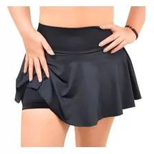 Short Saia Fitness Feminino Tapa Bum Bum Cós Alto Academia 