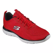 Tenis Skechers Summits Torre Para Hombre Malla Técnica Rojo