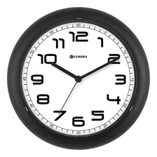 Relógio De Parede Eurora Cozinha Sala Preto 6517 Original Nf
