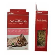 Catnip Galletas Sabor Salmón Bioline Snack Comida Para Gato
