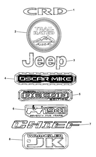 Emblema Delantero Original Mopar Jeep Wrangler 2011-2018 Foto 2