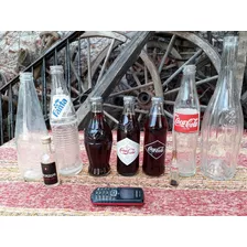 Lote Antiguas Botellas Llena Coca Cola Edición Aniversario