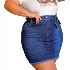 Mini Saia Botoes Jeans Curta Plus Size Tamanhos Grandes 