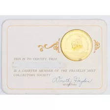 4226 Cartão Medalha Franklin Mint Collectors Society Déc 70 
