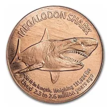 Ronda De 1oz De Cobre De Puro 999 Megalodon Shark