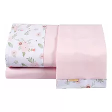 Lençol De Berço Americano 3pçs 100% Algodão Estampas Menina Cor Isis Rosa Desenho Do Tecido Estampados