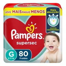 Pacote De Fraldas Supersec Tamanho G 80 Unidades Pampers