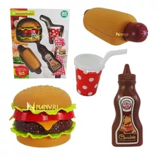 Lanche De Brinquedo Hamburger Hotdog Refri Cortar Creck