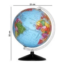 Globo Terrestre Político Mapa Mundi - Total 32cm Giratorio