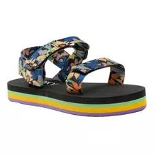 Sandalias Mujer Roxy Cage Hi Print Suela Goma P2