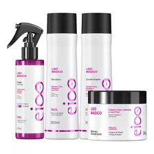 Eico Pro Liso Mágico Shampoo Condicionador Máscara Spray