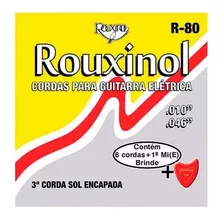 Jogo De Cordas Guitarra Elétrica Rouxinol 010 R80 - 5 Unid