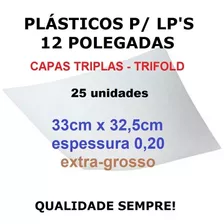 25 Plásticos P/ Capas Triplas Trifold 0,20 Grossos Lp Vinil