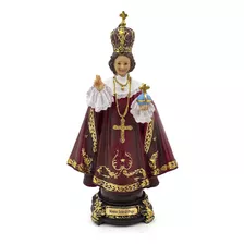 Imagem Menino Jesus De Praga Importada Resina 16 Cm