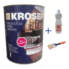 Protector Para Madera Kroser 4lts + 1lt Aguarrás + Pincel