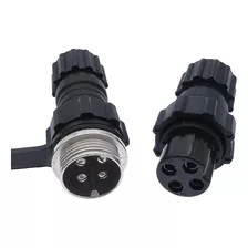 Conector Waterproof+goma Gx16-4pins Par