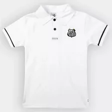 Camisa Polo Infantil Santos Branca Oficial Tamanho 4