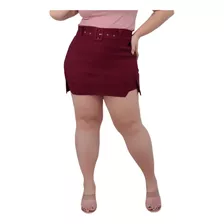 Shorts Saia Plus Size Feminino Bengaline Moda Plus Grande 