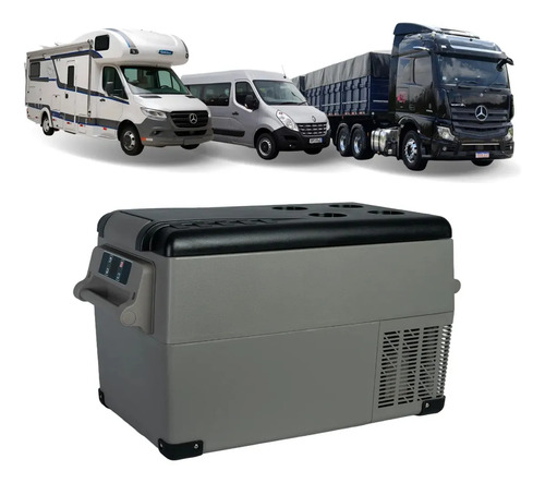Geladeira Portátil 35l 12v/24v 110v/220v Ônibus Caminhão Camping Saúde Quadrivolt 127/220v