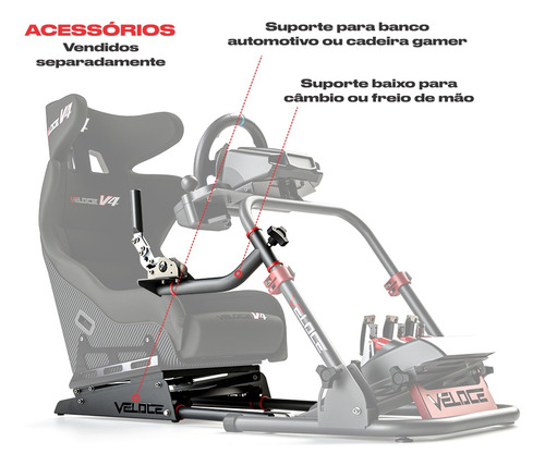 Veloce V2 Cockpit Suporte Simulador Para Volante G29 G27 Ps4