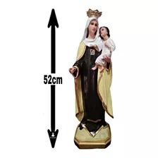 Virgen Del Carmen 50cm De Alto Resina Con Ojo De Cristal 