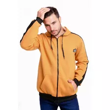 Campera De Frisa Vivo En Manga, Con Capucha Art 826