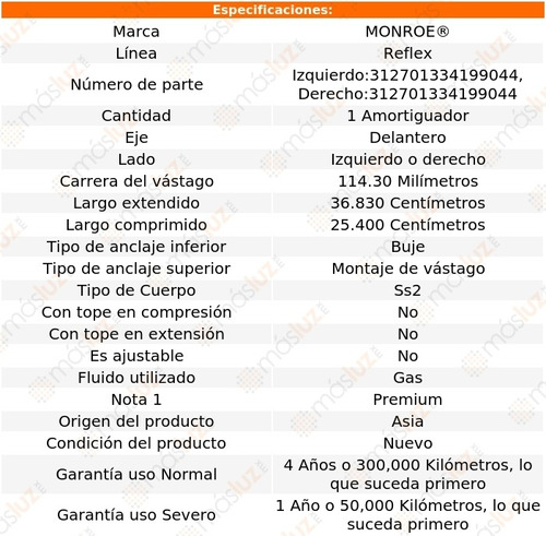 (1) Amortiguador Del Reflex Gas Der O Izq Canyon Gmc 04/12 Foto 2