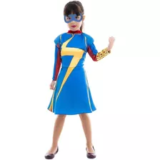 Fantasia Miss Marvel Infantil Heroína Original Vingadores 4