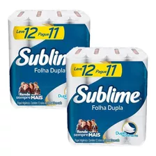 Kit 2 Papel Higiênico Sublime Folha Dupla Com 12 Rolos Cada