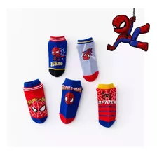 Set 5 Pares De Calcetines Diseño Spiderman, Hombre Araña.