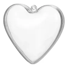 10 X Corazón De Acrilico Transparente 6cm